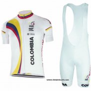 2017 Maillot Ciclismo La colombie Blanc Manches Courtes et Cuissard